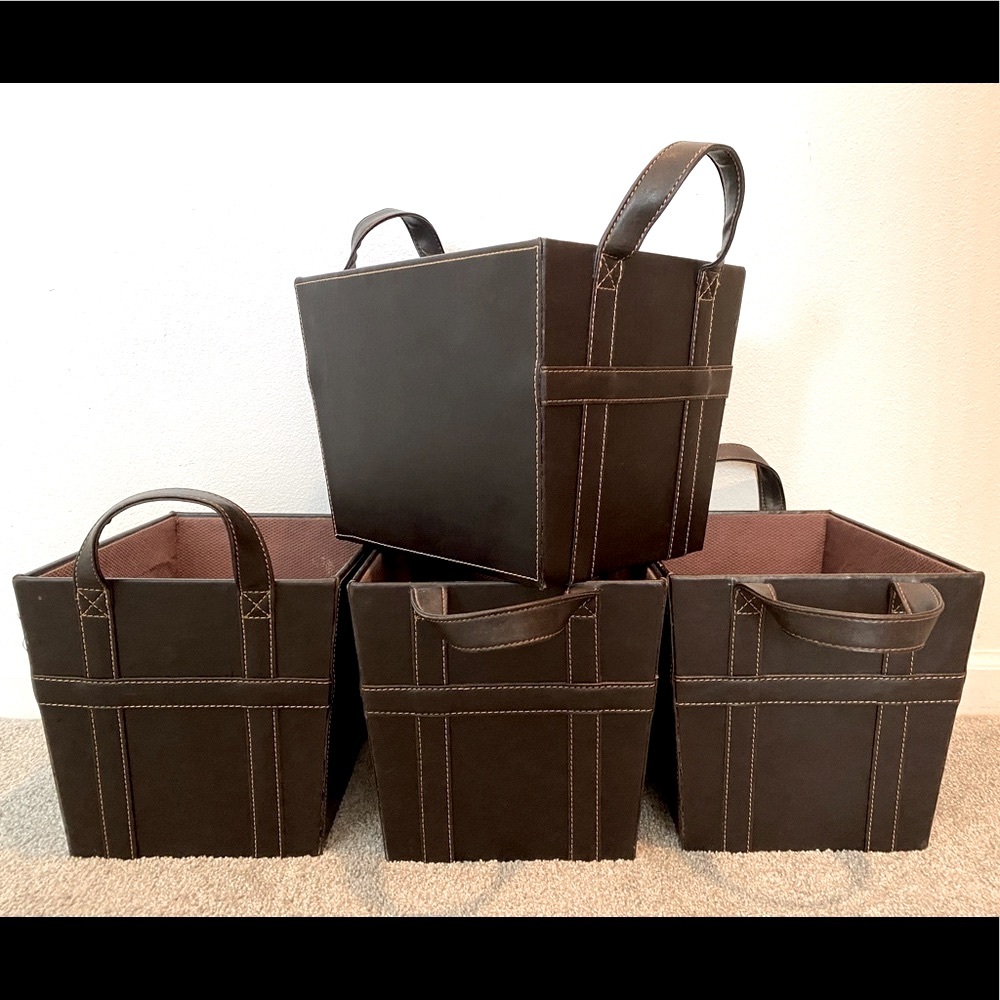 *ON SALE* Brown Leather Bins Totes